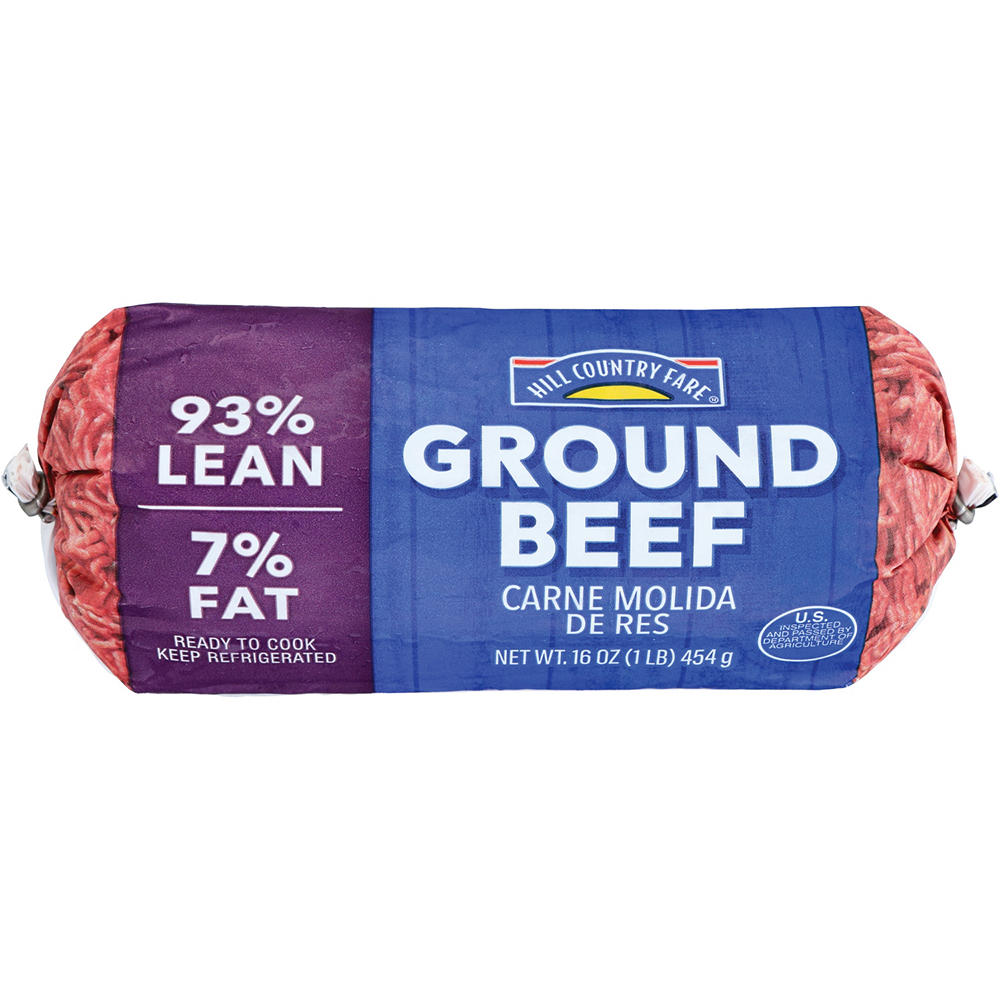 Hill Country Fare Ground Beef, 93% Lean, 1 lb