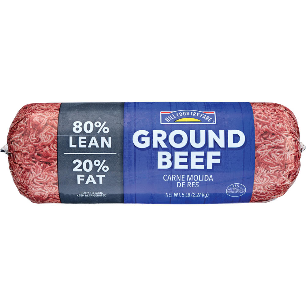 Hill Country Fare Ground Beef, 80% Lean, 5 lb