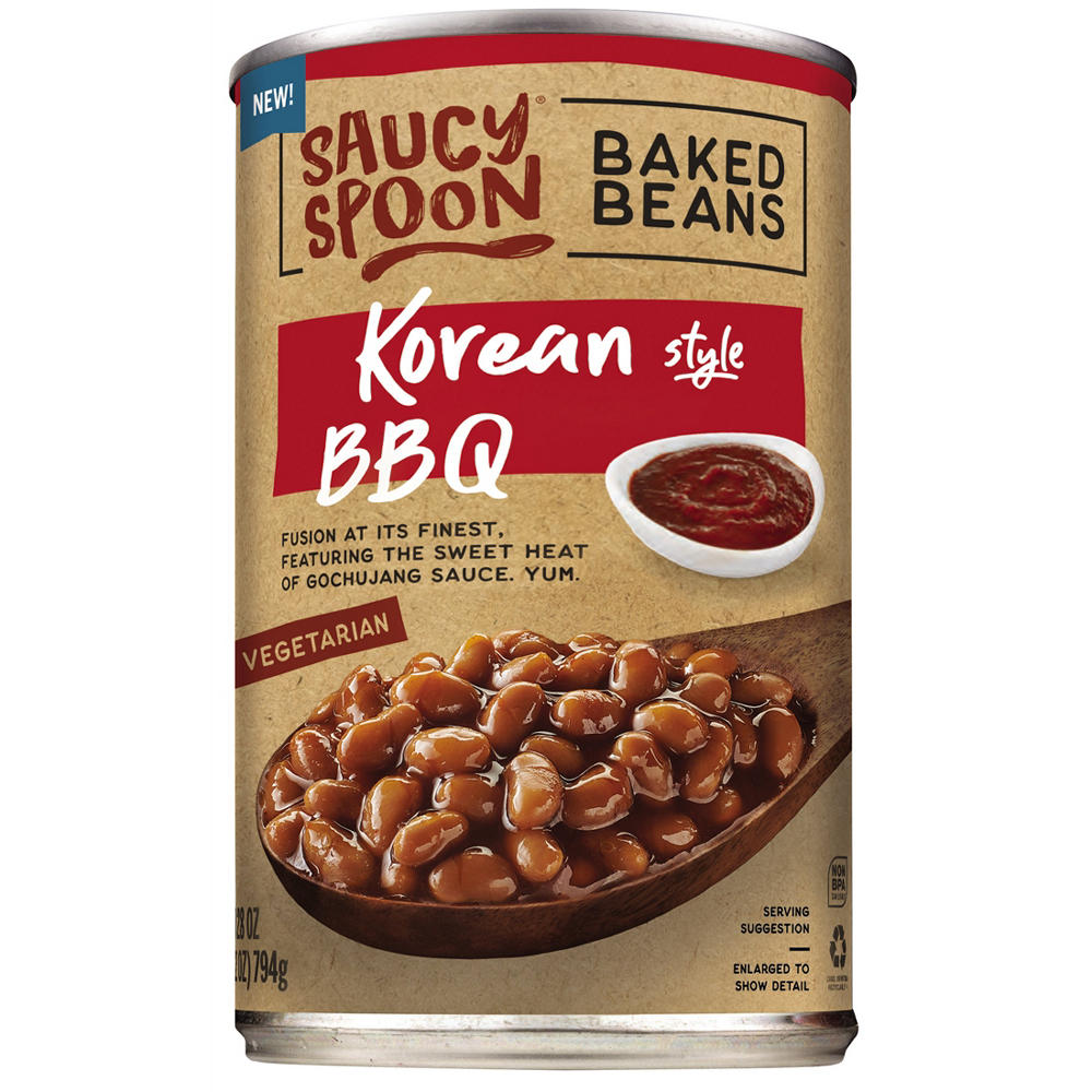 Saucy Spoon Baked Beans Korean Style BBQ, 28 oz