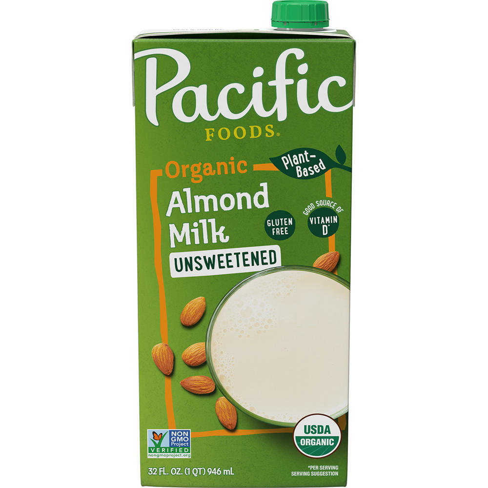 Pacific Foods Organic Unsweetened Almond Milk, 32 oz