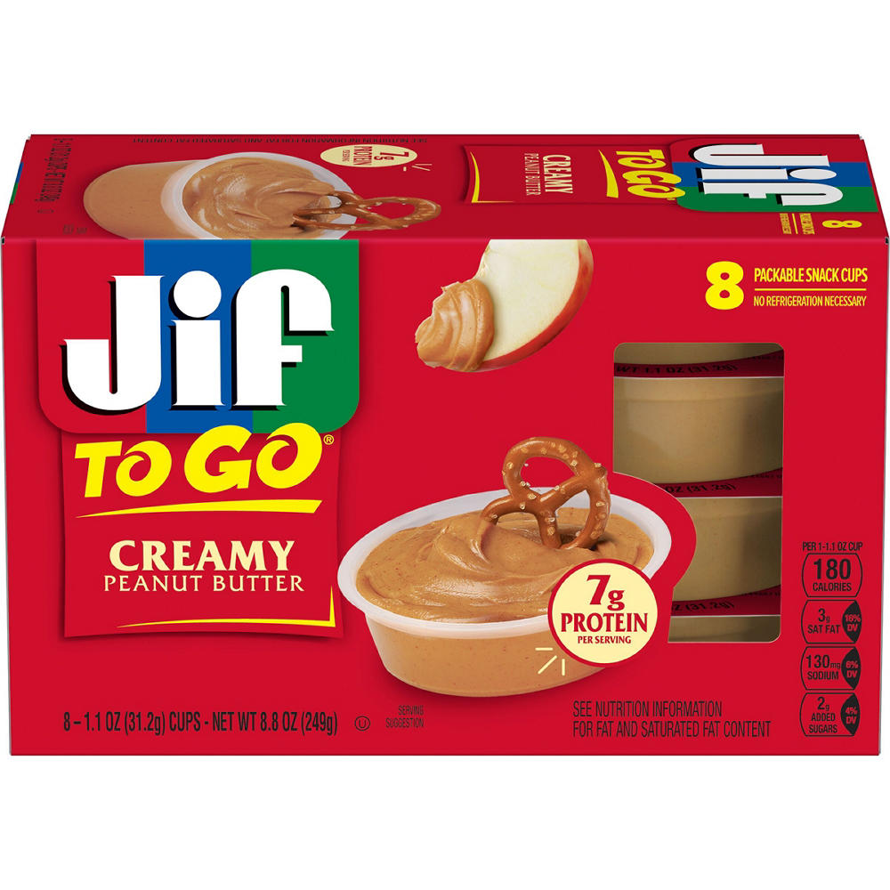 Jif To Go Creamy Peanut Butter Cups, 8 ct