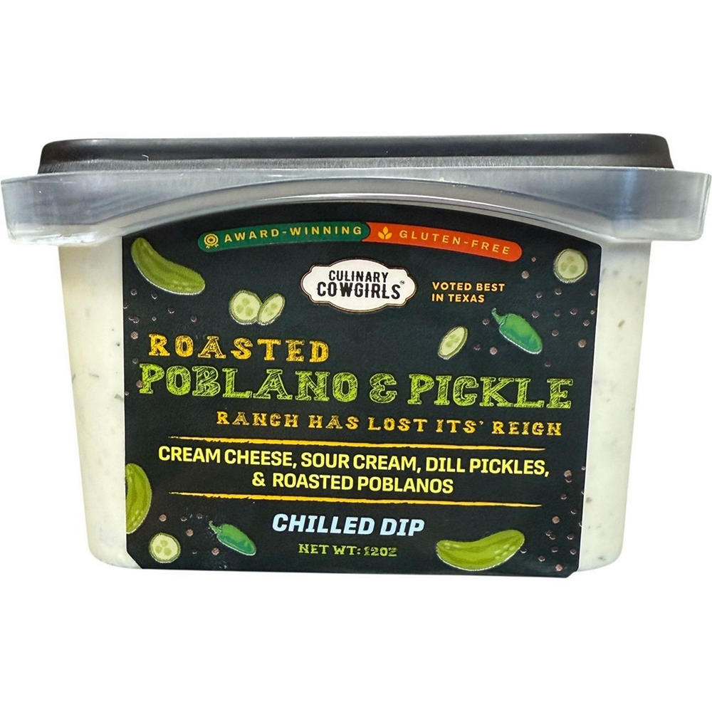 Culinary Cowgirls Roasted Poblano & Pickle Chilled Dip, 12 oz