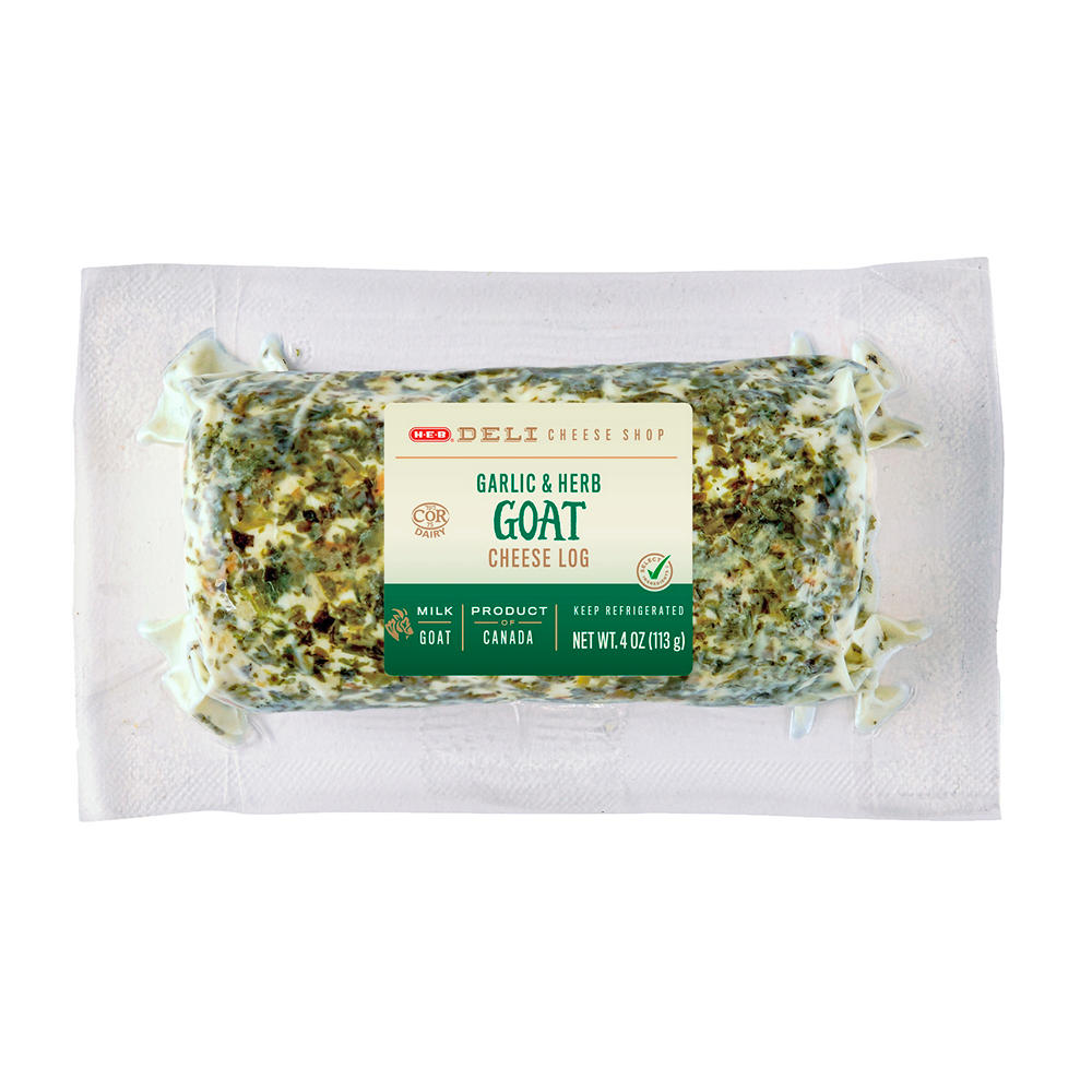 H-E-B Deli Garlic & Herb Goat Cheese Log, 4 oz