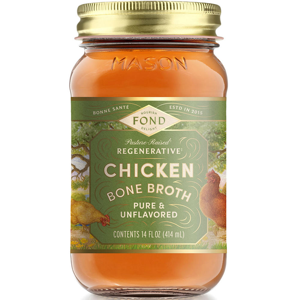 Fond Pure & Unflavored Chicken Bone Broth, 14 oz