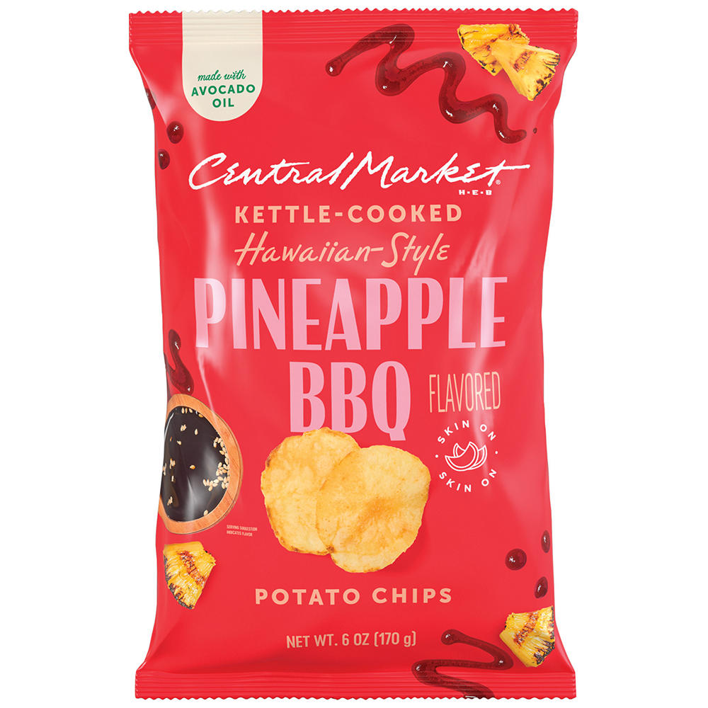 Central Market Kettle-Cooked Potato Chips - Pineapple BBQ, 6 oz