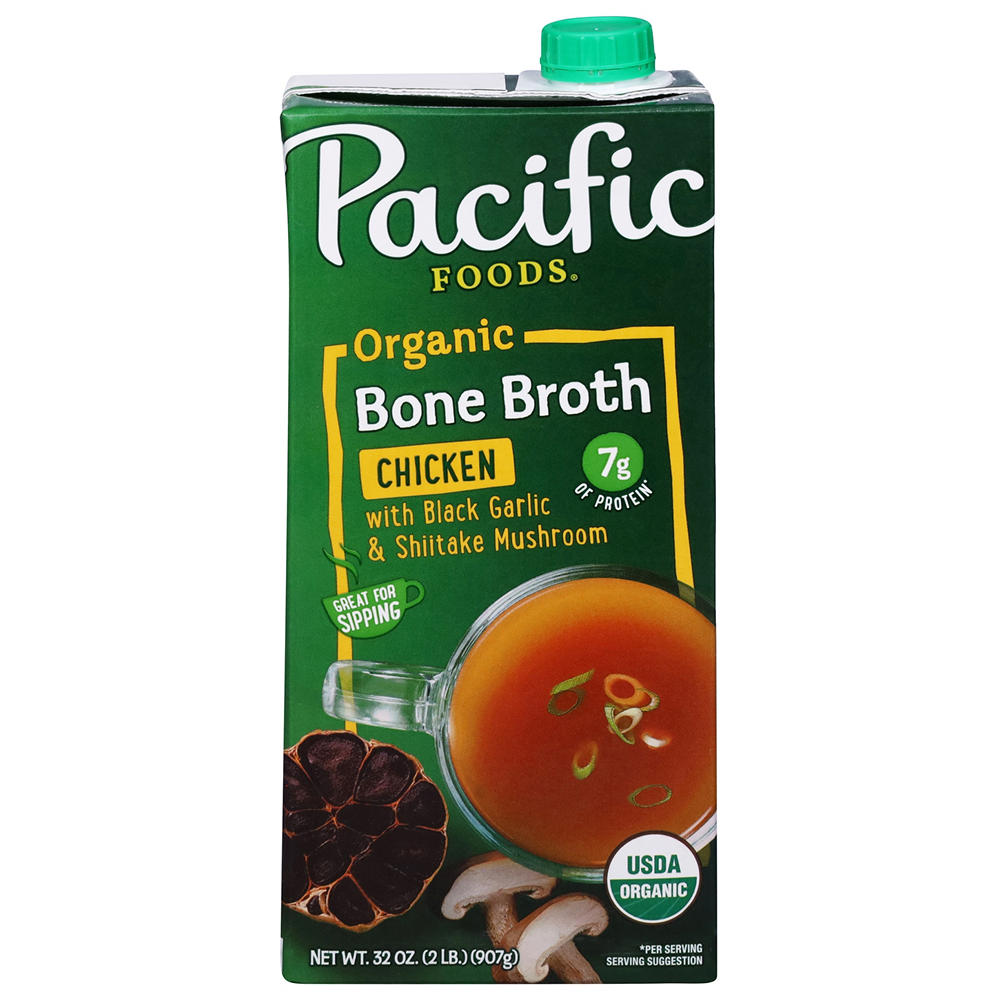 Pacific Foods Organic Chicken Bone Broth with Black Garlic & Shiitake, 32 oz