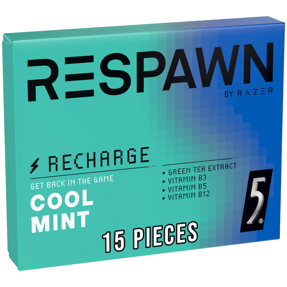 Respawn Mental Focus Cool Mint Sugar Free Chewing Gum, 15 pc