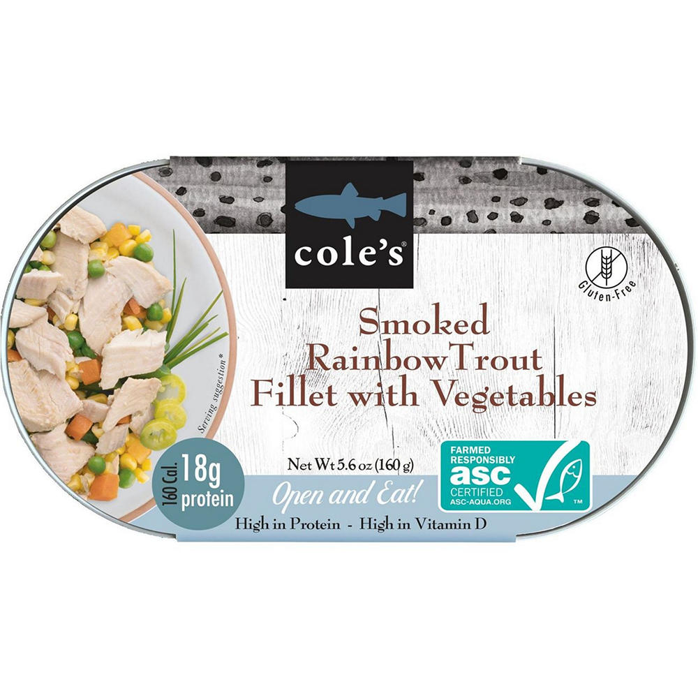 Cole's Smoked Rainbow Trout Fillet with Vegetables, 5.6 oz