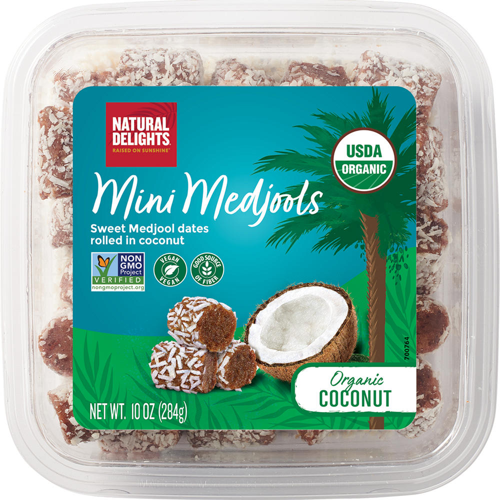 Natural Delights Organic Coconut Mini Medjool Dates, 10 oz