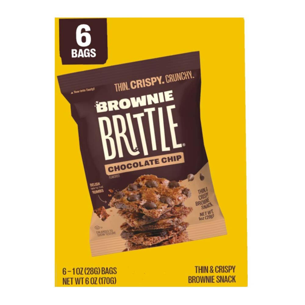 Sheila G's Brownie Brittle 1 oz Bags - Chocolate Chip, 6 ct