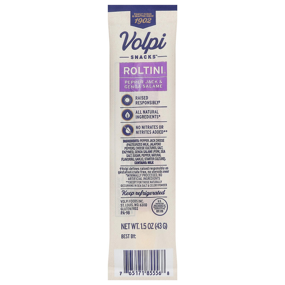 Volpi Roltini Single Cheese Snacks - Pepper Jack & Genoa Salame, 1.5 oz