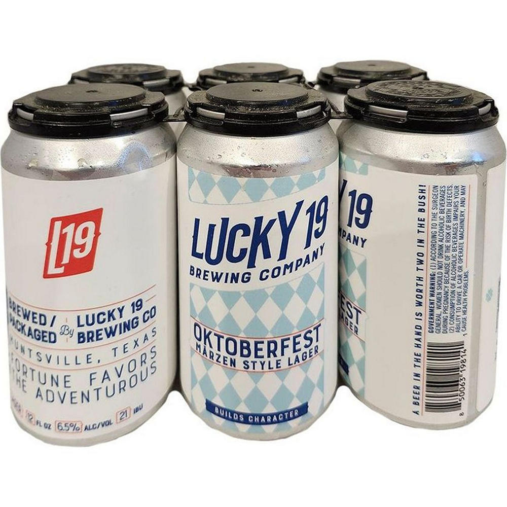 Lucky 19 Brewing Company Oktoberfest Craft Beer 6 pk Cans, 12 oz