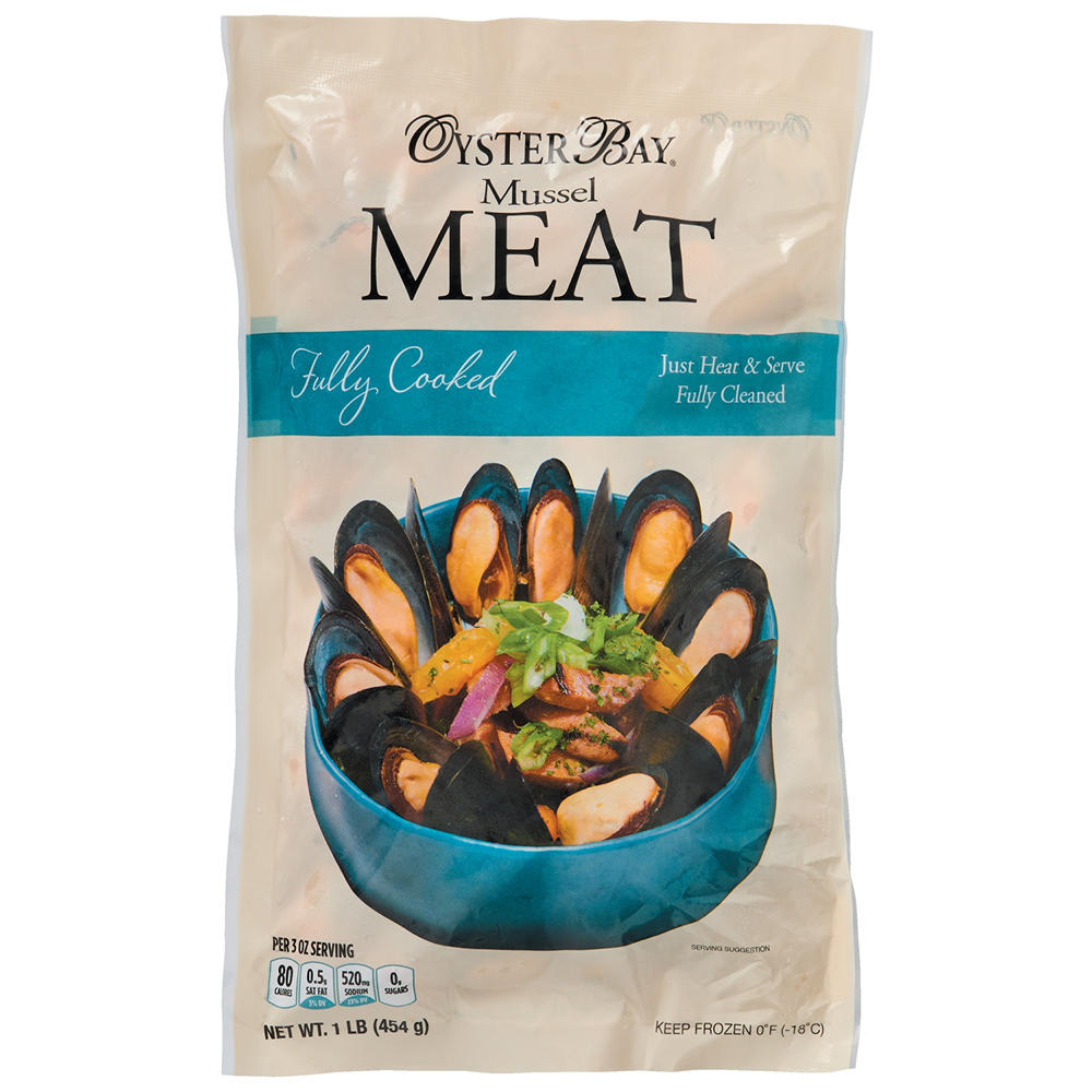 Oyster Bay Frozen Fully Cooked Mussel Meat, 1 lb