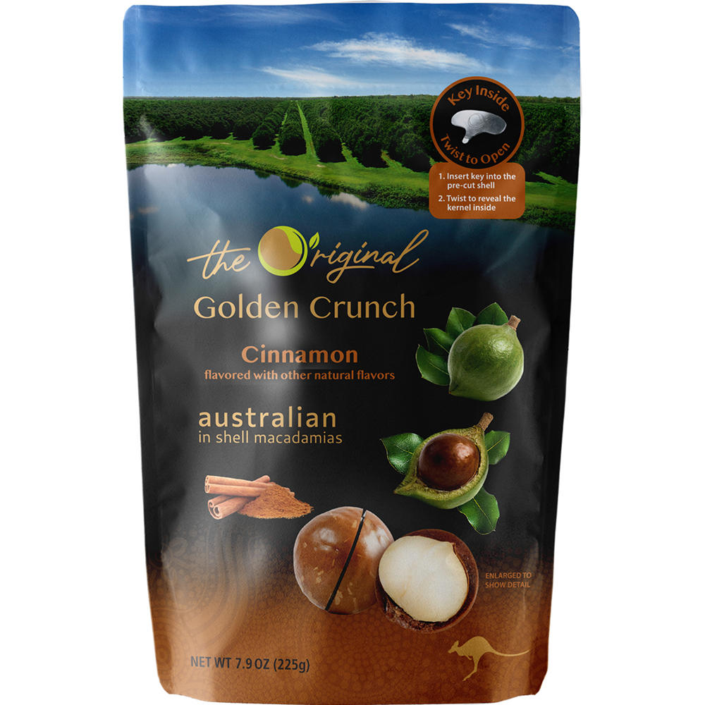 Golden Crunch Cinnamon Macadamias, 7.9 oz