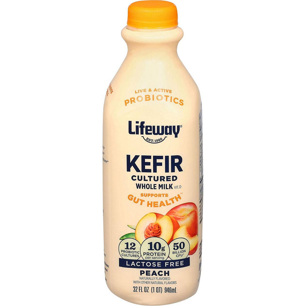 Lifeway Whole Milk Lactose Free Kefir - Peach, 32 oz
