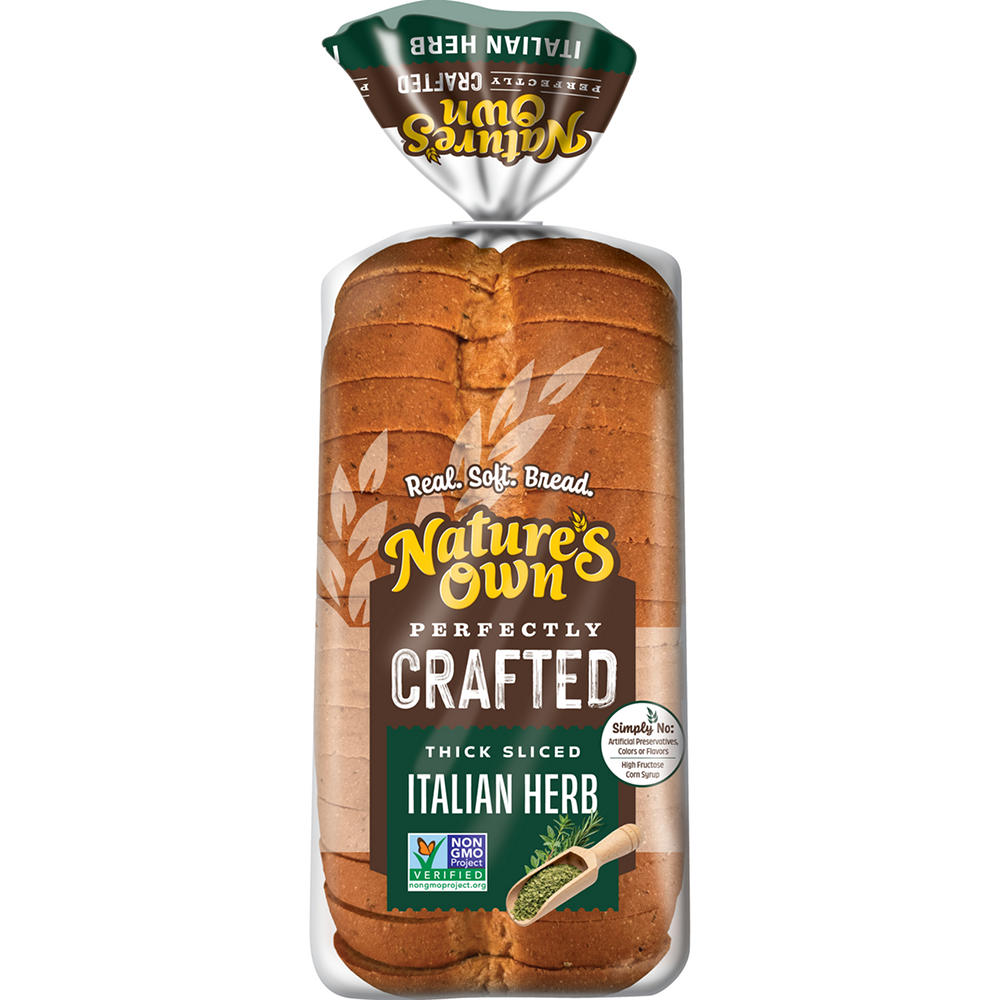 Nature's Own Perfectly Crafted Italian Herb Thick Sliced Bread, 22 oz