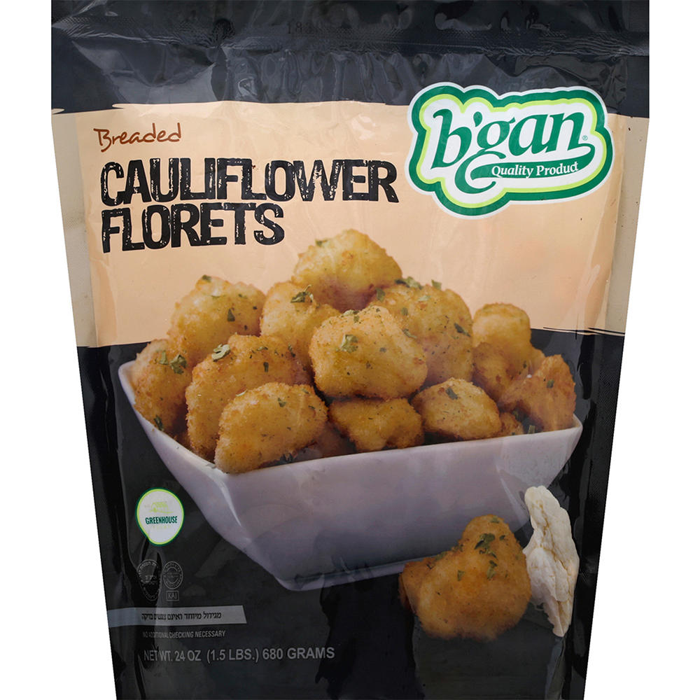 B'Gan Kosher Breaded Cauliflower Florets, 24 oz