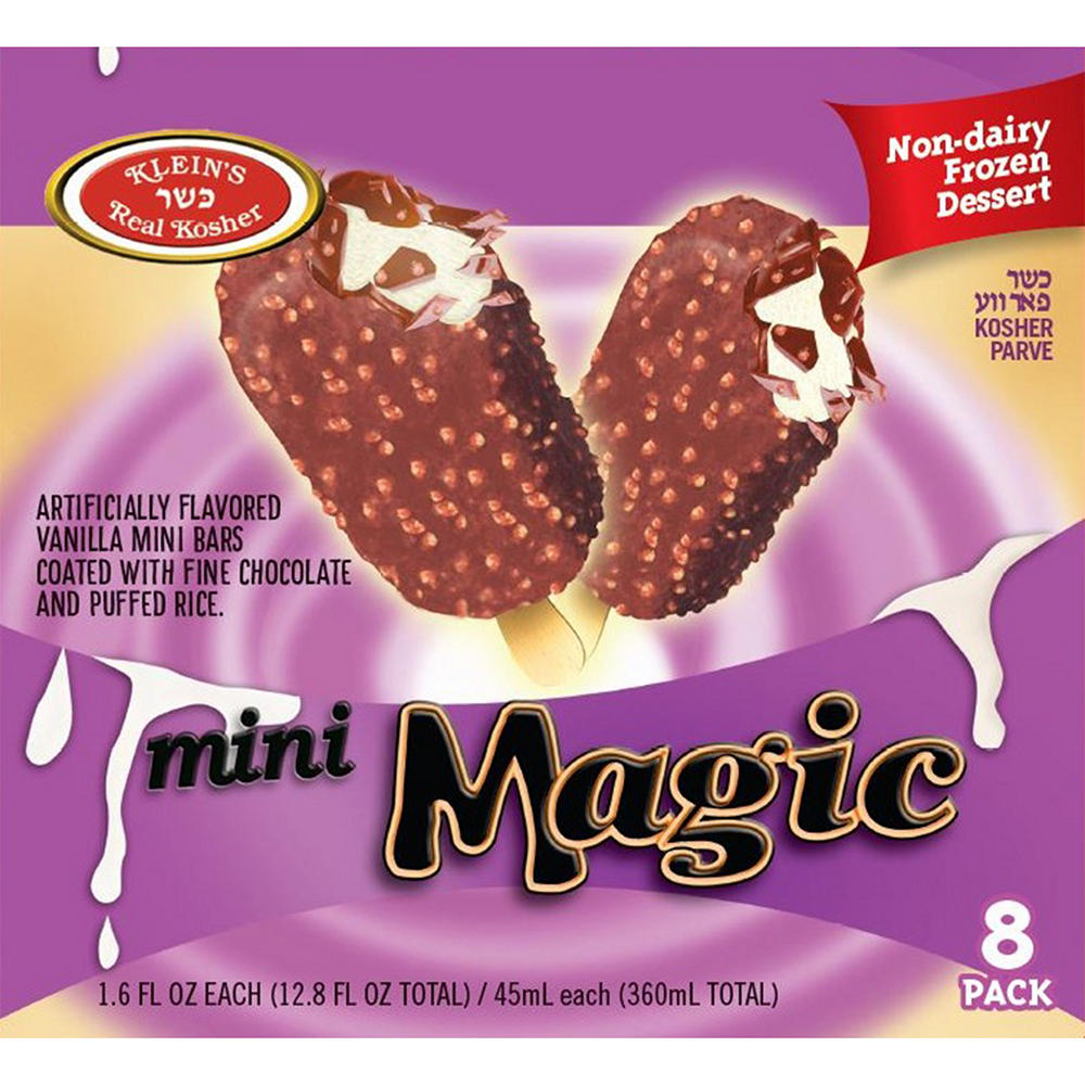 Klein's Kosher Mini Magic Vanilla Non Dairy Frozen Dessert Bars, 8 ct
