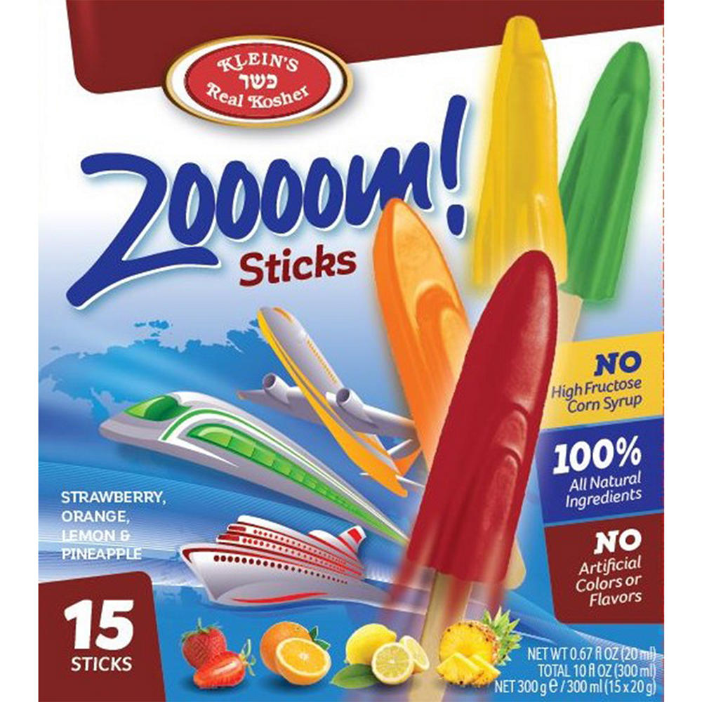 Klein's Kosher Zoooom! Sticks, 15 ct