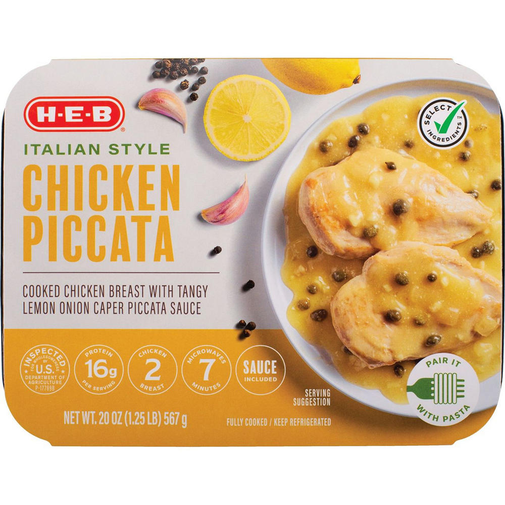 H-E-B Fully Cooked Italian Style Chicken Piccata, 20 oz