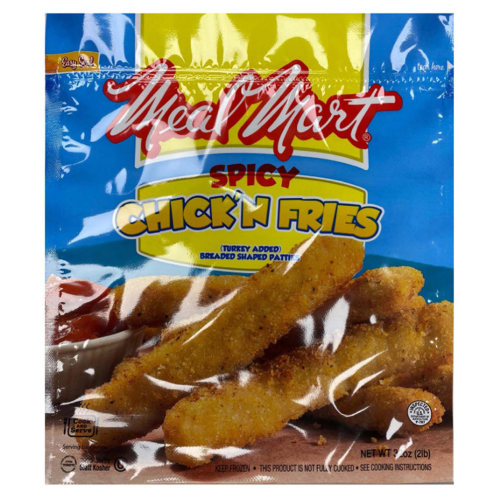 Meal Mart Kosher Spicy Breaded Chick'n Fries, 32 oz