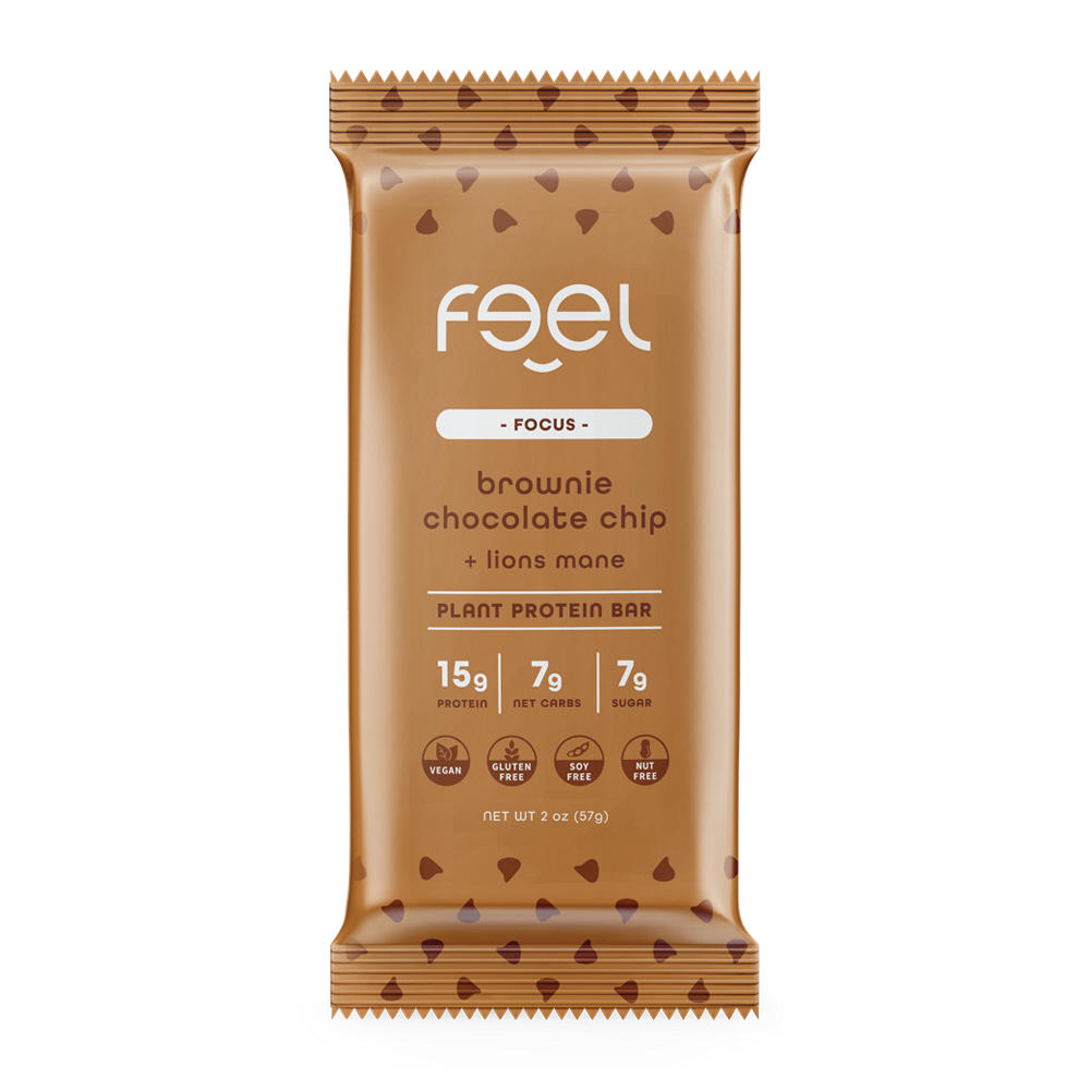 Feel Bar Brownie Chocolate Chip - 15g Protein Bar, 2 oz