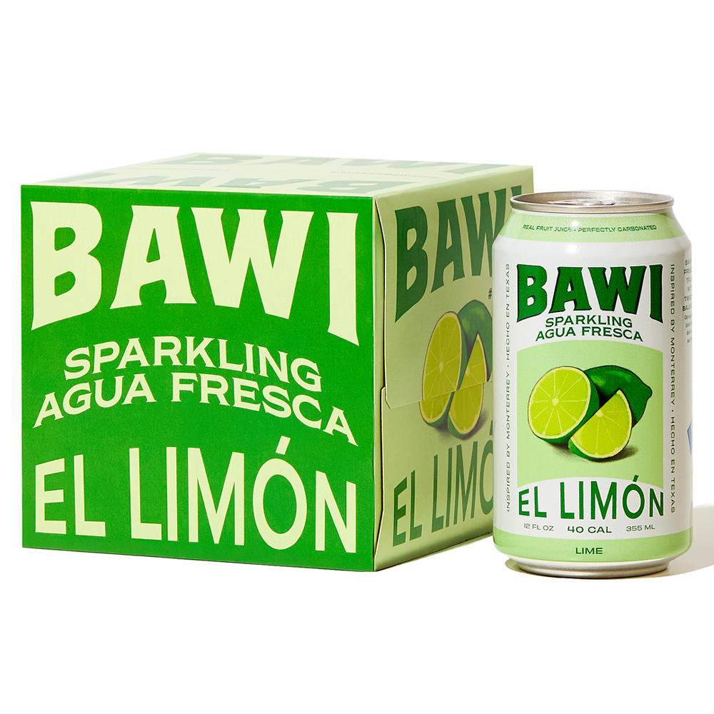 Bawi El Limón Lime Sparkling Agua Fresca 4 pk Cans, 12 oz