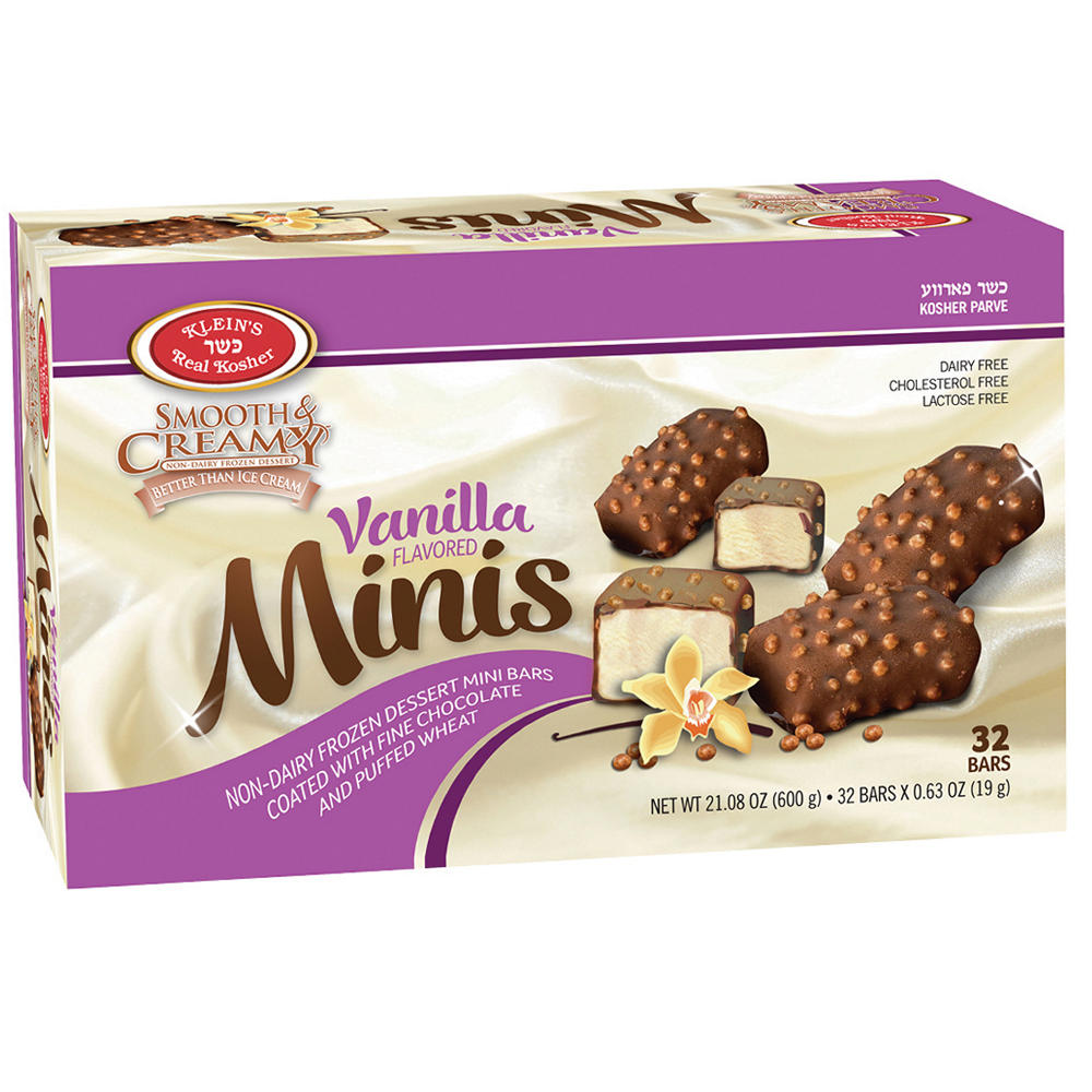 Klein's Kosher Vanilla Non Dairy Frozen Dessert Mini Bars, 32 ct