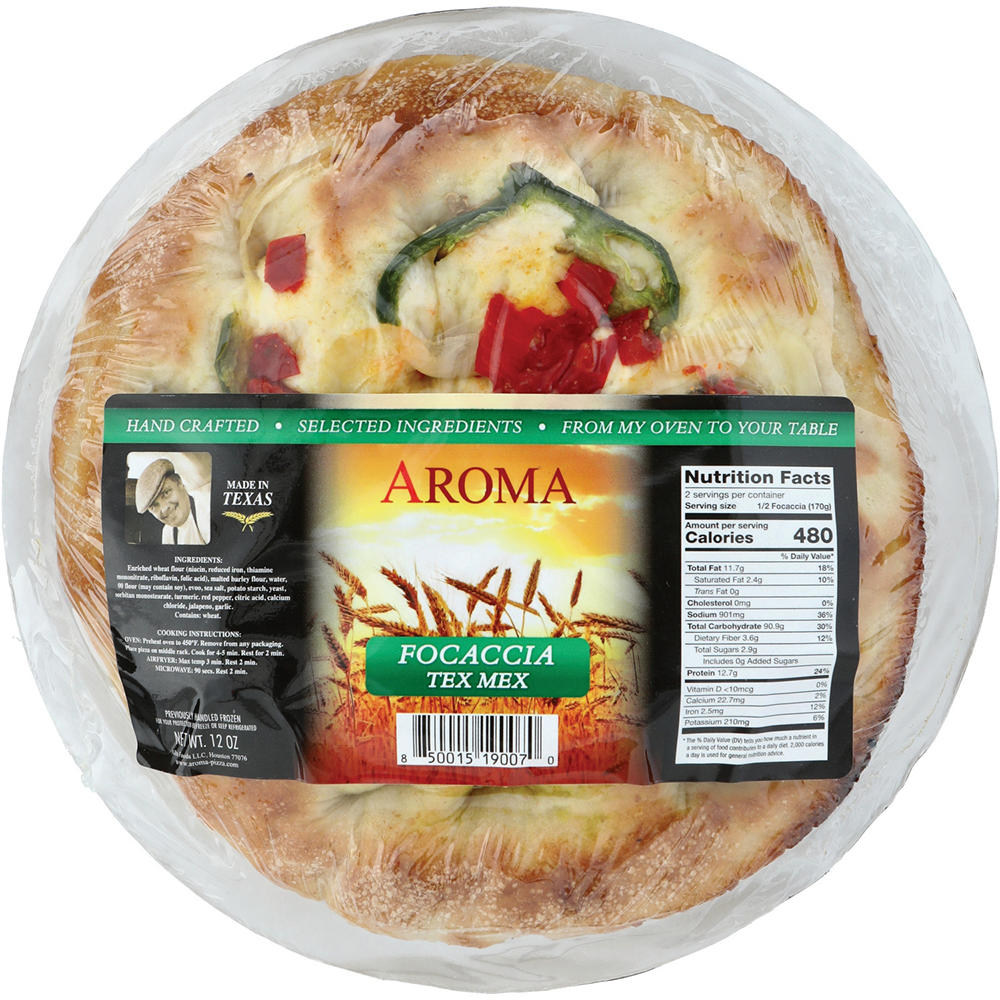 Aroma Tex Mex Focaccia Personal Pizza, 12 oz