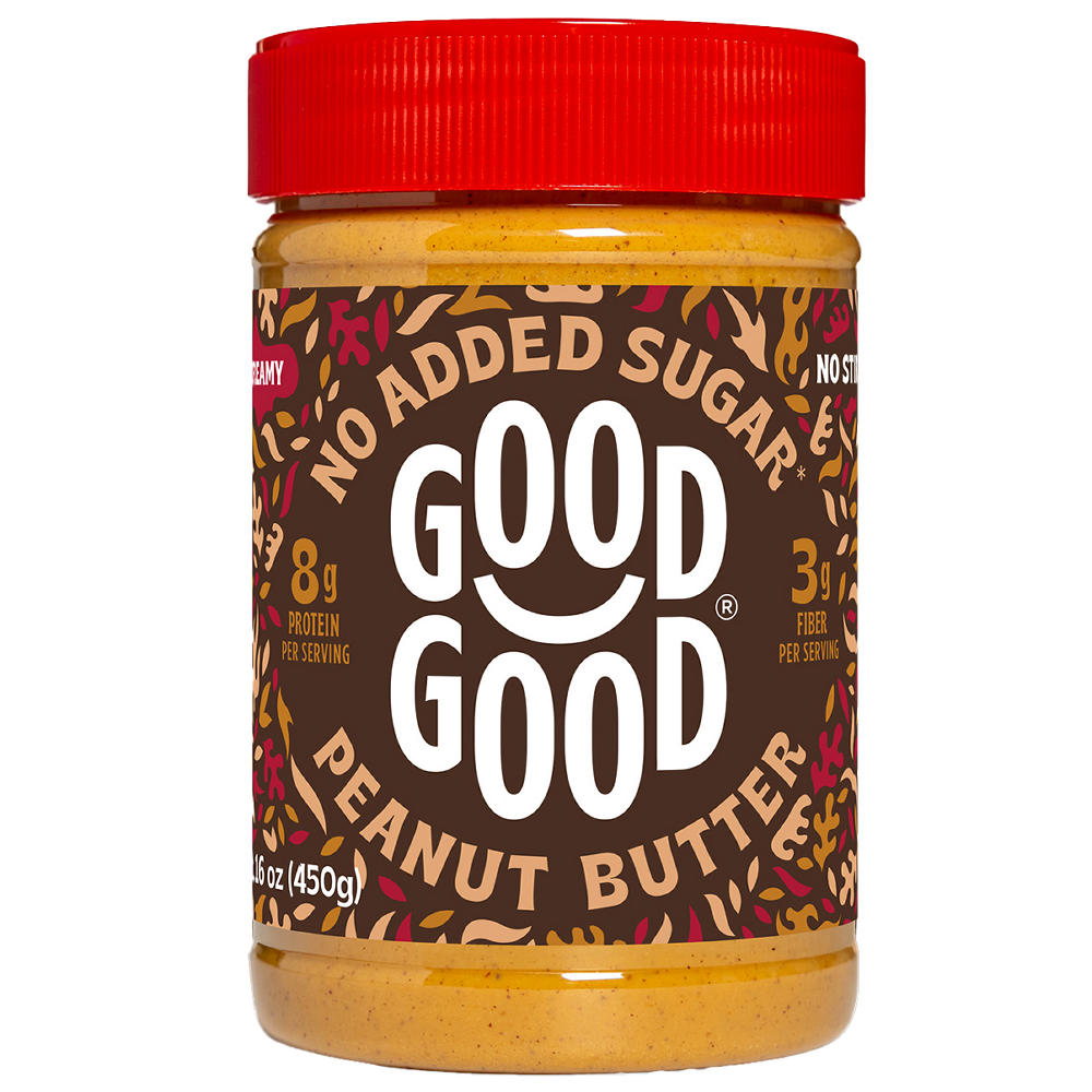 Good Good No Added Sugar Creamy Peanut Butter, 16 oz