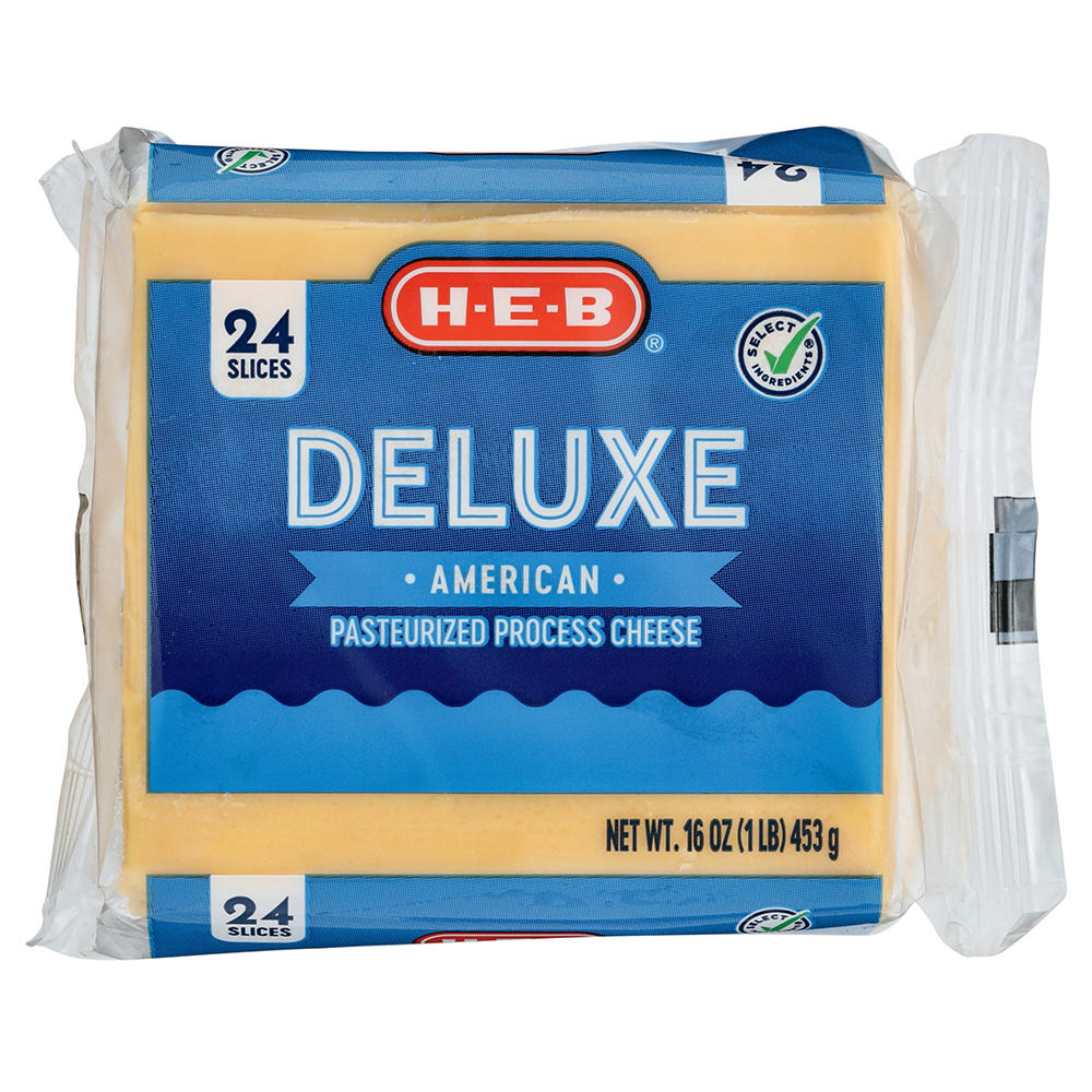 H-E-B Deluxe American Cheese Slices, 16 oz