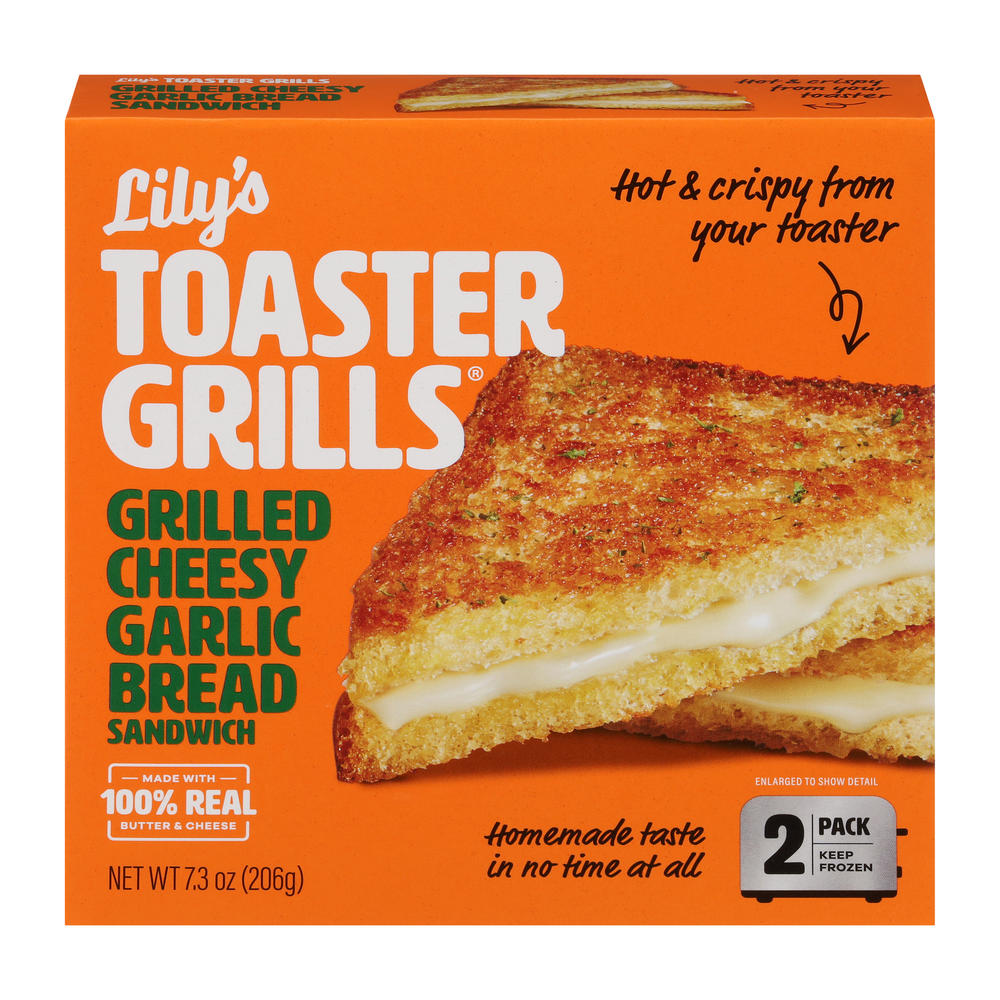 Lily's Toaster Grills Grilled Cheesy Garlic Bread Sandwiches, 2 ct