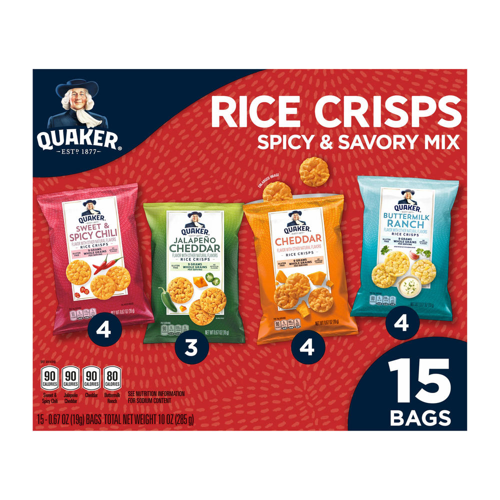 Quaker Rice Crisps Spicy & Savory Mix Variety Pack, 15 ct