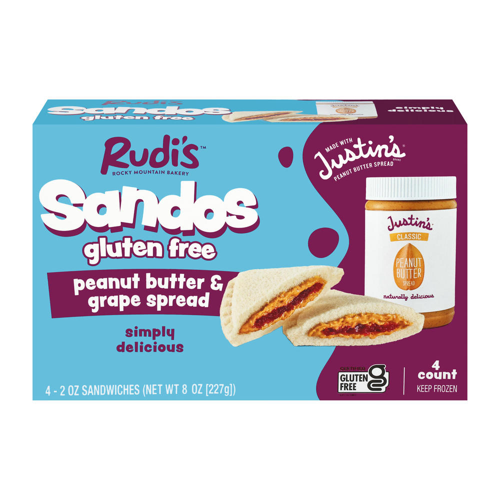 Rudi's Gluten Free Peanut Butter & Grape Sandos, 4 ct