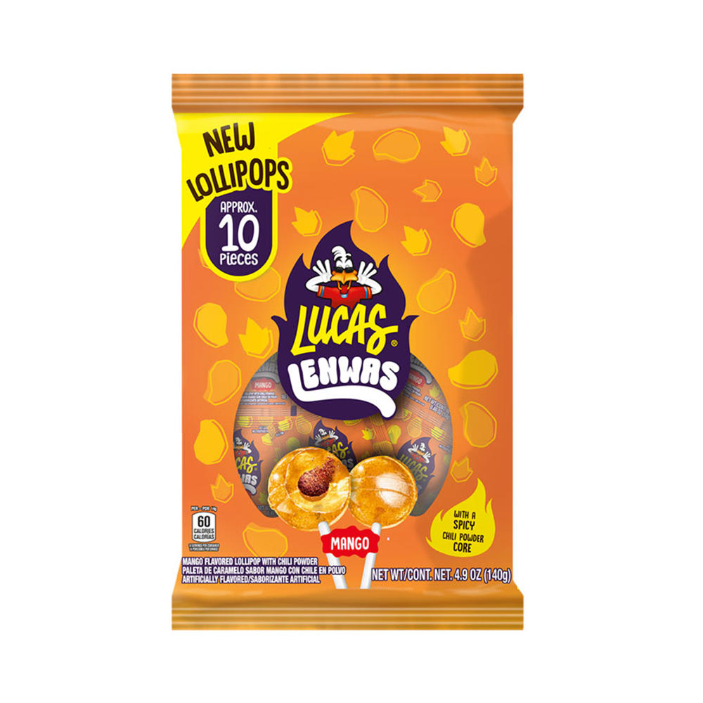 Lucas Lenwas Mango Lollipops, 10 pc, 4.9 oz