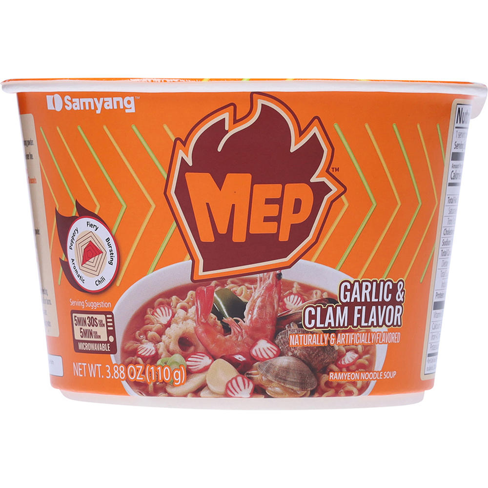 Samyang MEP Garlic & Clam Ramyeon Noodle Soup Big Bowl, 3.88 oz