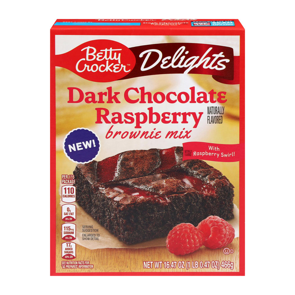 Betty Crocker Delights Dark Chocolate Raspberry Brownie Mix, 16.47 oz