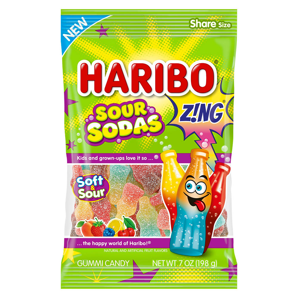 Haribo Sour Sodas Gummi Candy, 7 oz