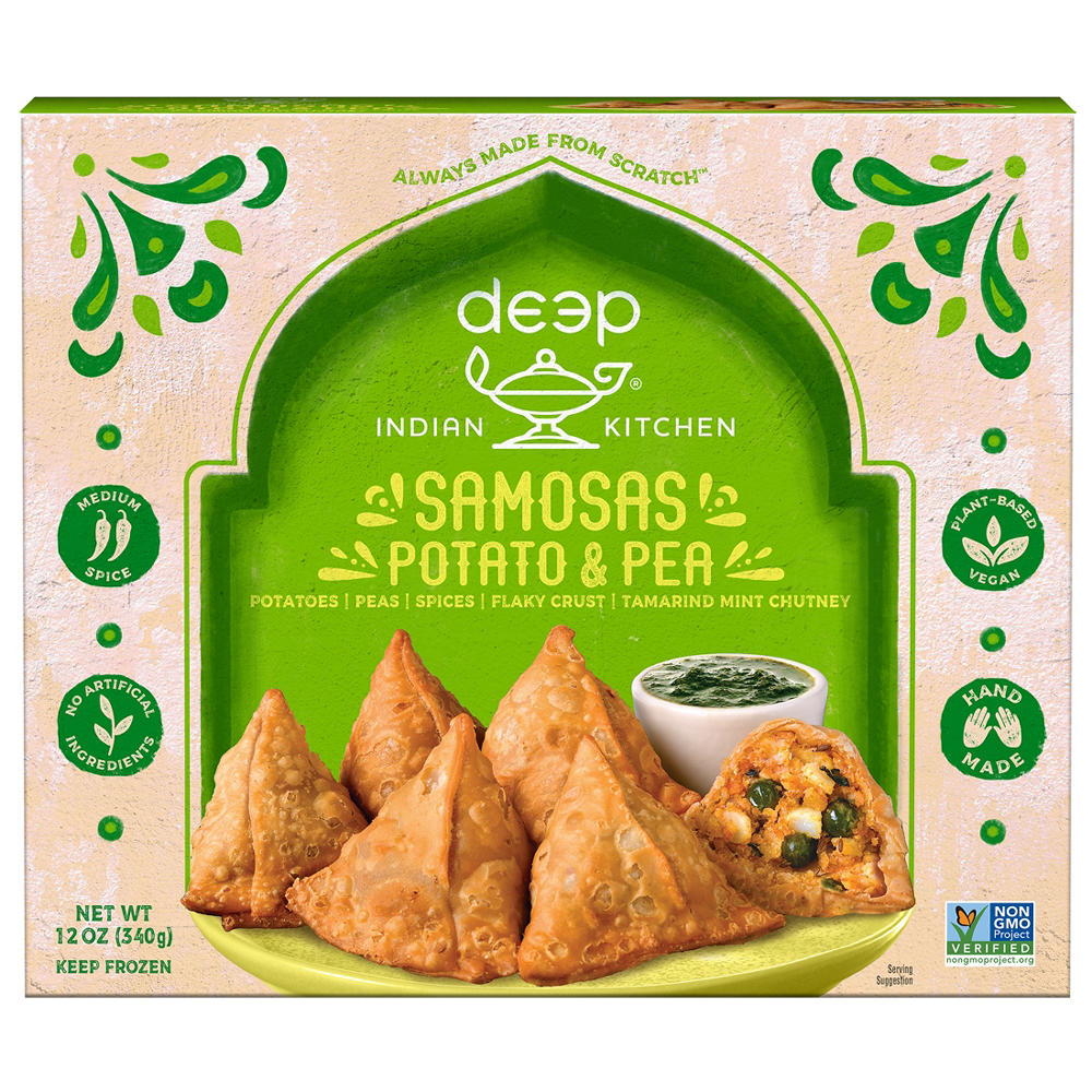 Deep Indian Kitchen Plant Based Potato & Pea Samosas, 12 oz