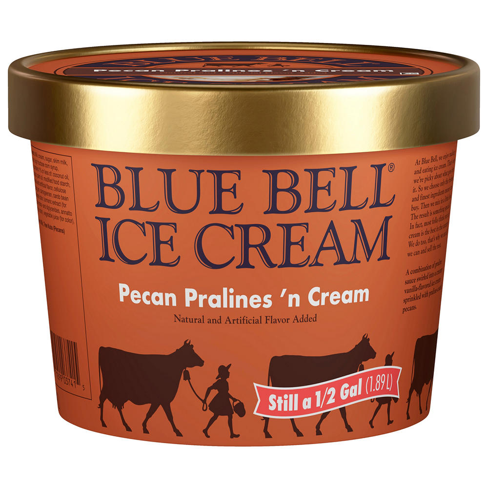 Blue Bell Pecan Pralines 'n Cream Ice Cream, 1/2 gal