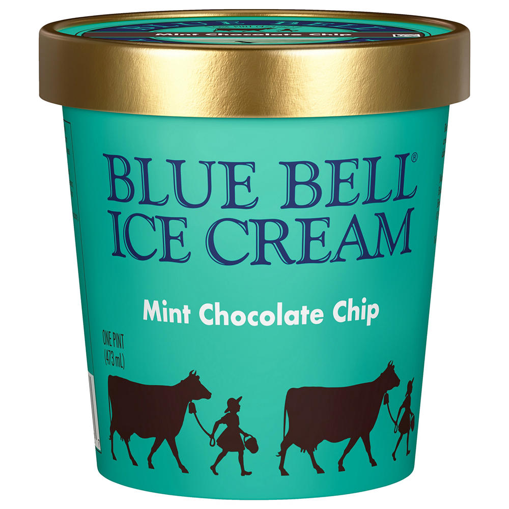 Blue Bell Mint Chocolate Chip Ice Cream, 1 pt