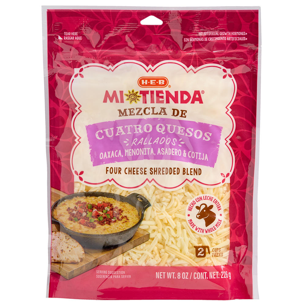 H-E-B Mi Tienda Cuatro Quesos Rallados Shredded Cheese, 8 oz