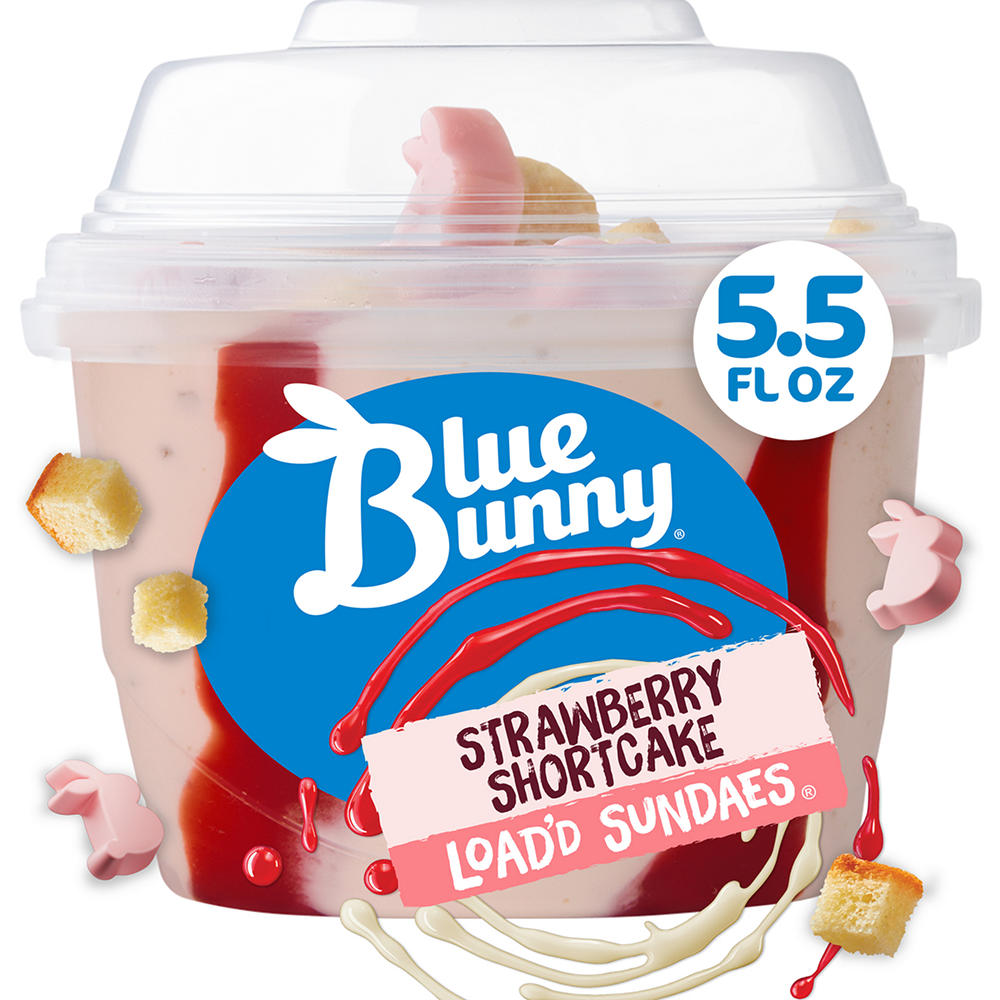 Blue Bunny Strawberry Shortcake Load'd Sundae, 5.5 oz