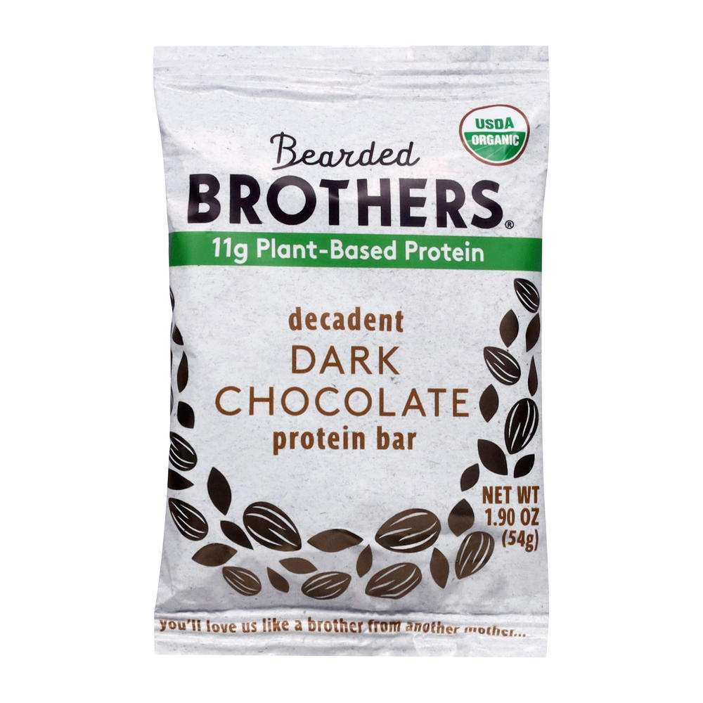 Bearded Brothers Dark Chocolate Plant-Based Protein Bar - 11g Protein, 1.9 oz