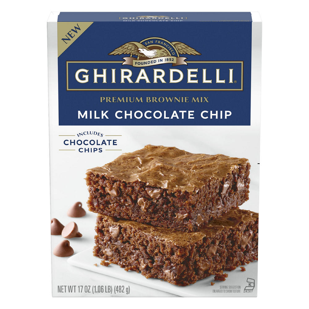 Ghirardelli Milk Chocolate Chip Premium Brownie Mix, 17 oz