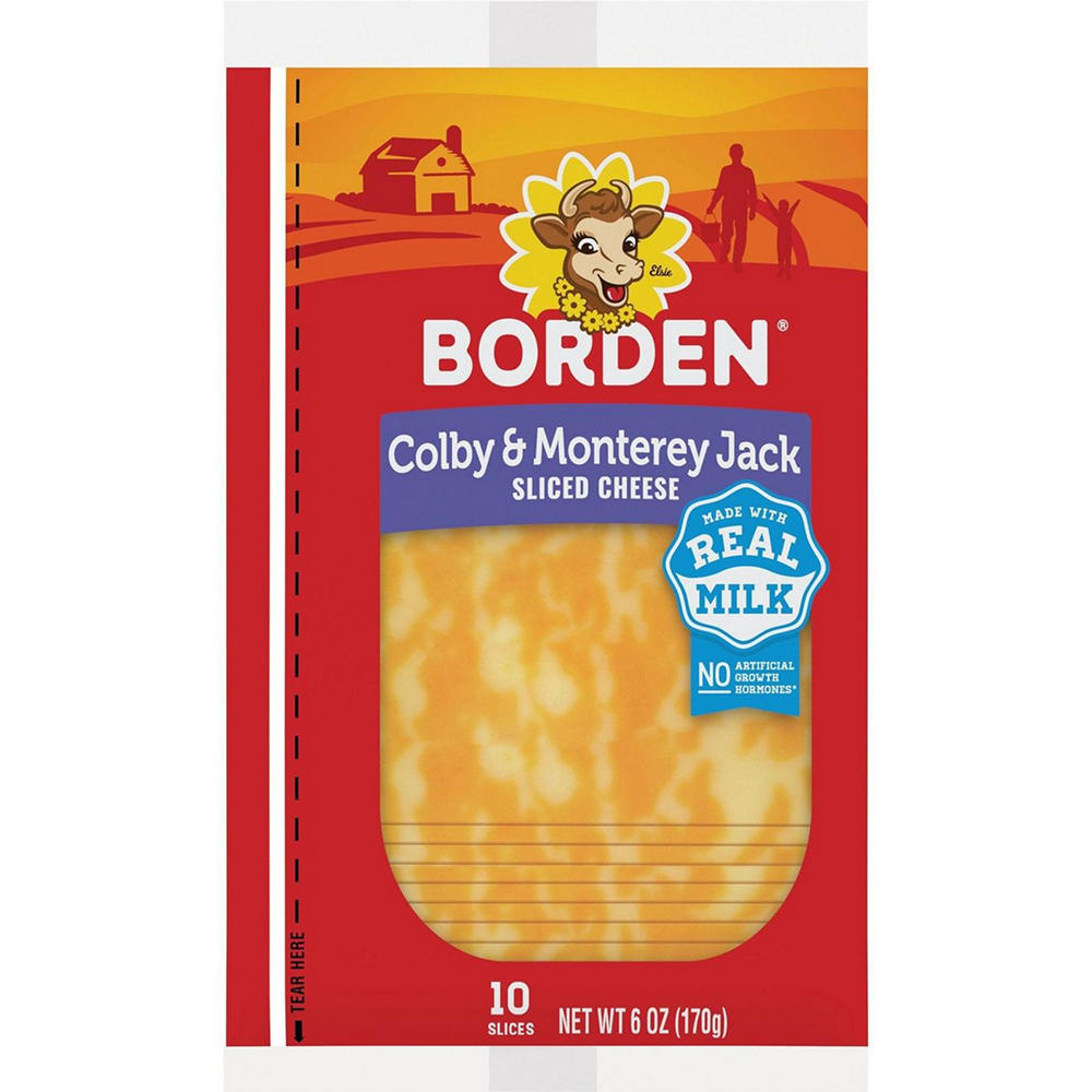 Borden Colby & Monterey Jack Sliced Cheese, 6 oz