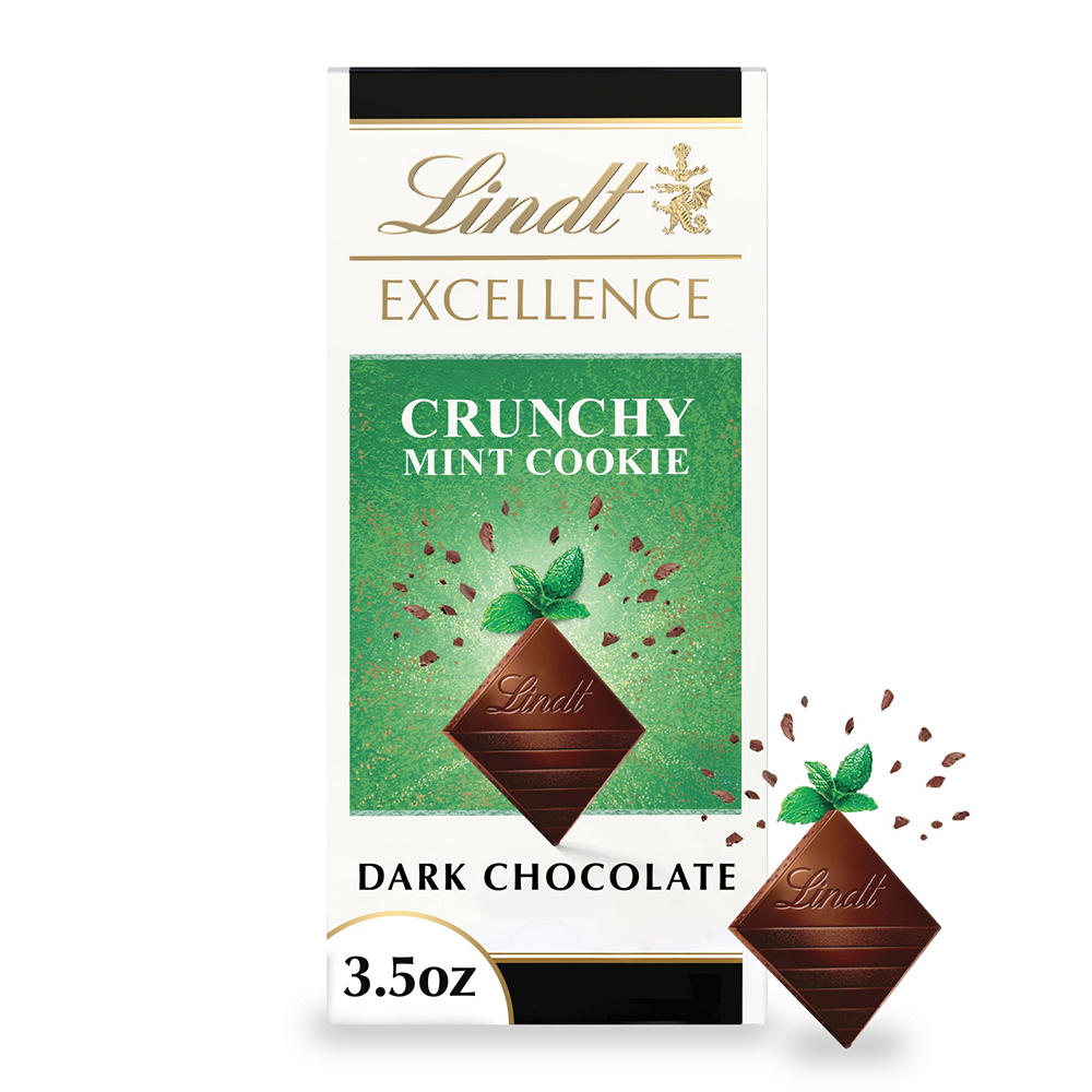 Lindt Excellence Crunchy Mint Cookie Dark Chocolate Bar, 3.5 oz