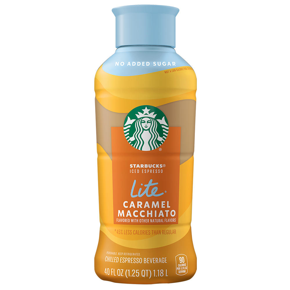 Starbucks No Added Sugar Lite Caramel Macchiato Iced Espresso, 40 oz