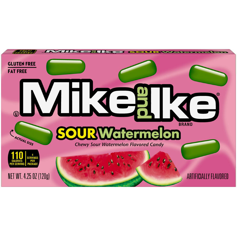 Mike & Ike Sour Watermelon Chewy Candy, 4.25 oz