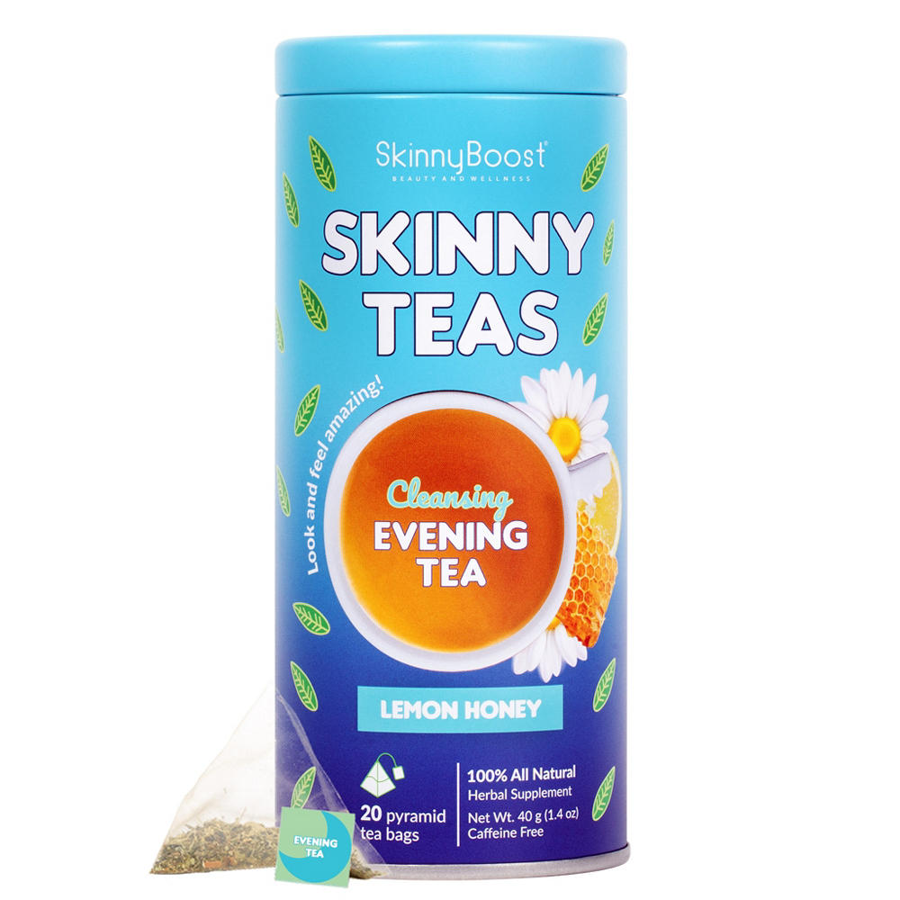 Skinny Boost Skinny Teas Cleansing Evening Lemon Honey Tea Bags, 20 ct
